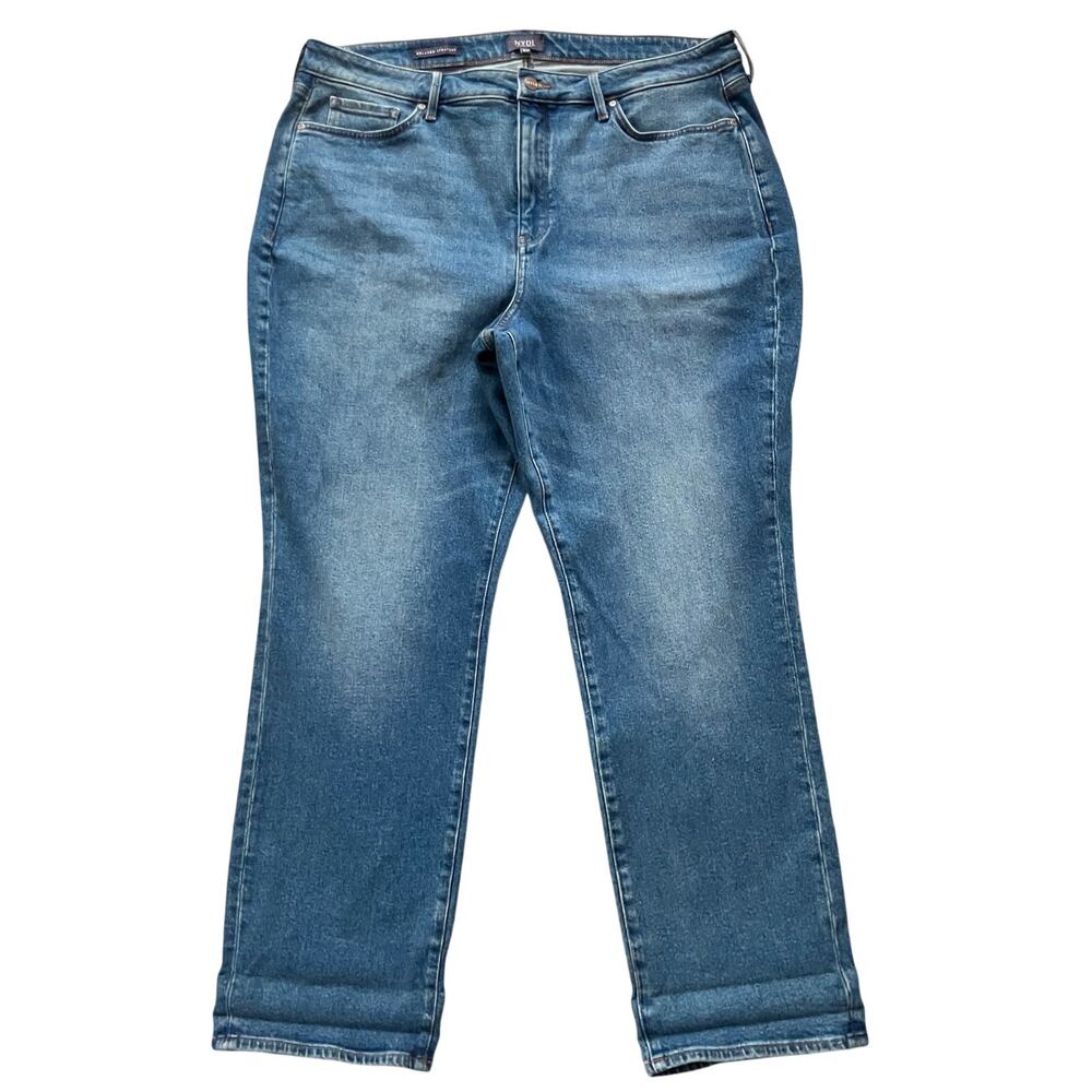 NYDJ Relaxed Straight Jeans Size 18W Medium Wash High Rise Stretch